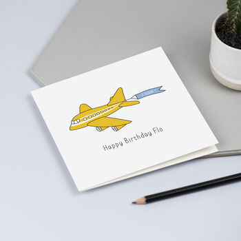 Aeroplane Birthday Card With Name And Age, 2 of 3
