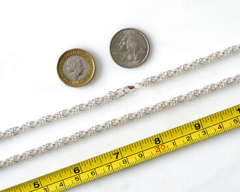 Byzantine Chain Necklace In Sterling Silver For Men, 3 of 3
