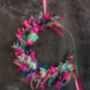 Dried Flower Hoop In Ocean Jewels Colours, thumbnail 1 of 3