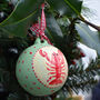 Ceramic Bauble With Hand Painted Lobster, thumbnail 2 of 7