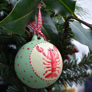 Ceramic Bauble With Hand Painted Lobster, 2 of 7