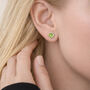 Sterling Silver August Peridot Birthstone Stud Earrings – 7mm, thumbnail 1 of 6