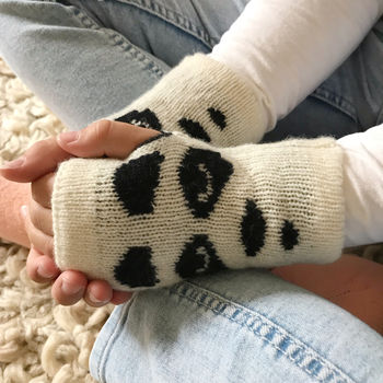 Childrens Panda Bear Fingerless Gloves, 5 of 8