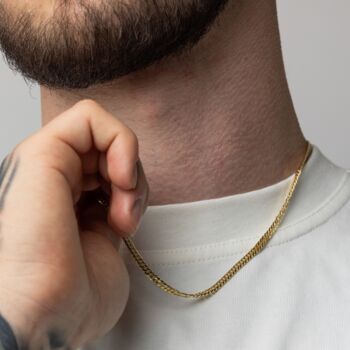 Gold Plated Double Curb Chain Necklace For Men, 8 of 12