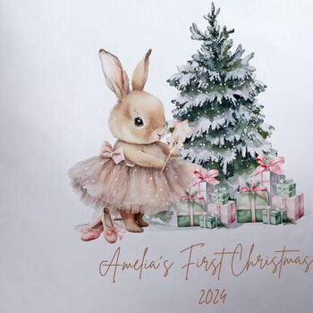 Personalised First Christmas Bunny Cushion, 2 of 2