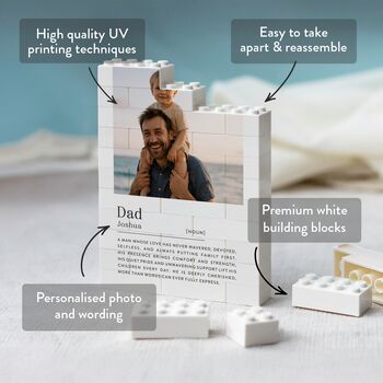 Personalised Christmas Memory Photo Block For Dad, 3 of 10