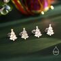 Sterling Silver Extra Tiny Christmas Tree Stud Earrings, thumbnail 1 of 11