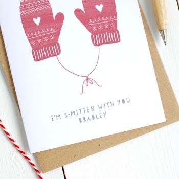 'I'm Smitten' Personalised Christmas Card, 3 of 3
