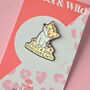 Girl Who Loves Cats Enamel Pin Badge, thumbnail 1 of 4