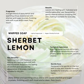 Lemon Sorbet Whipped Soap – Fluffy Citrus Body Cleanser, 4 of 9