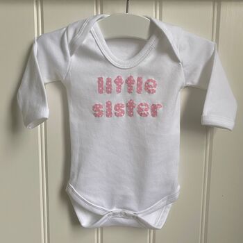 Little Sister/Brother Applique Baby Grow, 4 of 8