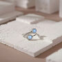 Handmade Open Adjustable Sterling Silver Rainbow Moonstone Ring, thumbnail 10 of 10