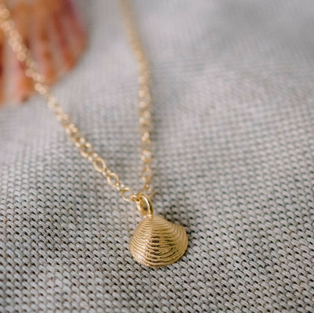 Tiny Clam Shell Necklace By YUME JEWELLERY