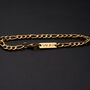 Gold Engravable 5mm Figaro Bracelet, thumbnail 4 of 10