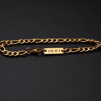 Gold Engravable 5mm Figaro Bracelet, 4 of 10