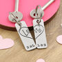 Couples Gift Love Heart Pair Of Personalised Keyrings, thumbnail 5 of 5