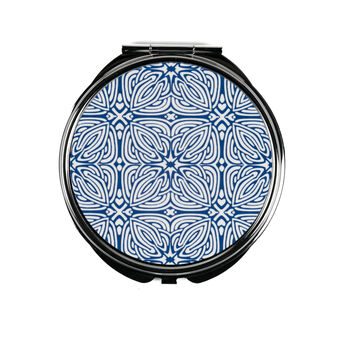Blue White Celtic Knot Handbag Mirror And Lens Cloth, 2 of 12