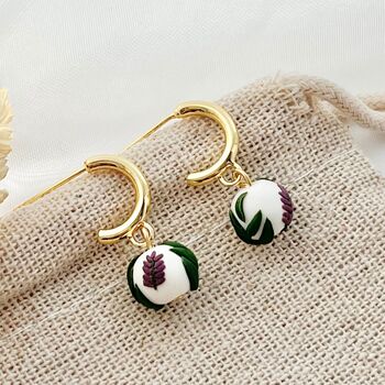 Lavender Drop Handmade Clay Earrings, 4 of 4