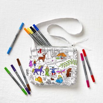 Colour In Fairytale Crossbody Bag Kit + 10 Pens, 2 of 7