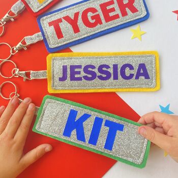 Personalised Glitter Bag Tag Keyring Choose Any Name, 6 of 10