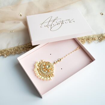 Khavya Gold Plated Kundan Tikka, 2 of 4