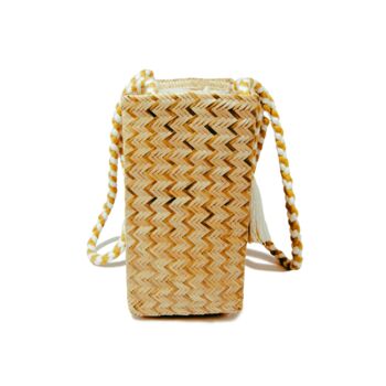 Seranna Natural Gold Pattern Handwoven Basket Bag, 3 of 7