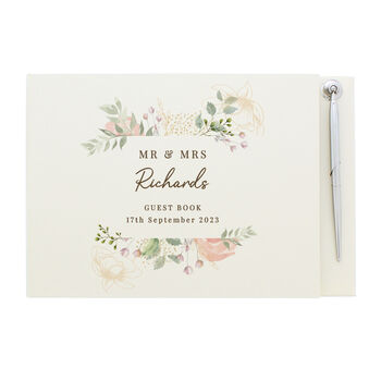 Personalised Floral Watercolour Guest Book, 4 of 5