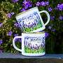 Personalised Enamel Lavender And Bee Mug, thumbnail 1 of 4