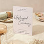 Wedding Ceremony Sign A4 Modern Minimal Script, thumbnail 1 of 5