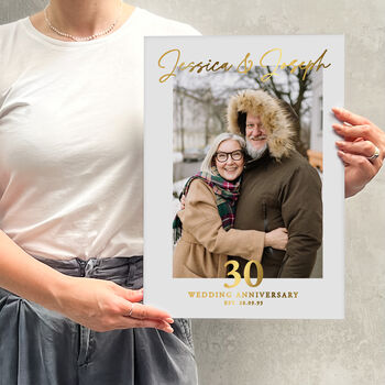 Personalised Anniversary Gold Foil Print, 6 of 8