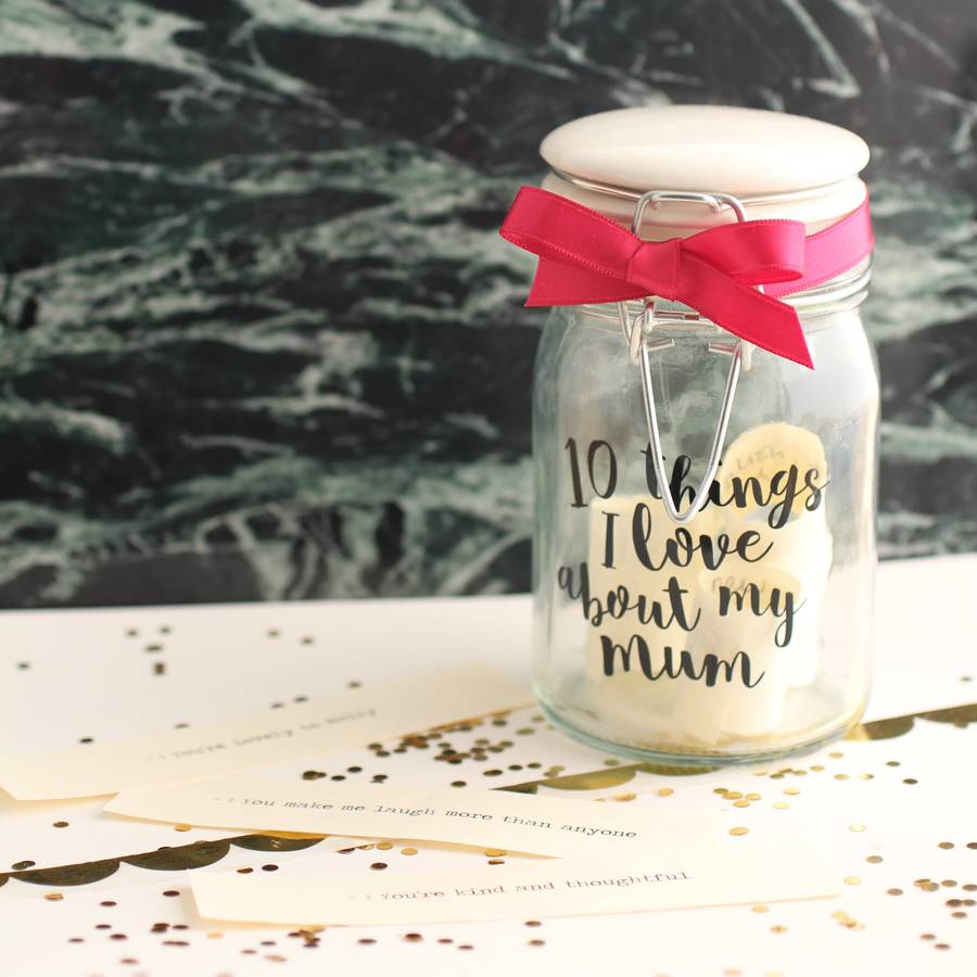 Personalised '10 Things I Love About Mum' Jar By Posh