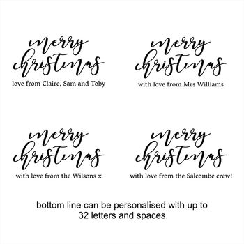 Personalised Merry Christmas Calligraphy Rubber Stamp, 2 of 3
