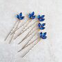 Gold And Royal Blue Hair Pin Set, thumbnail 2 of 6