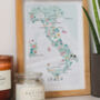 Italy Inky Illustrated Map Print, thumbnail 5 of 5
