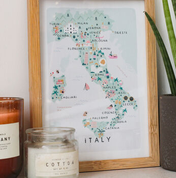 Italy Inky Illustrated Map Print, 5 of 5