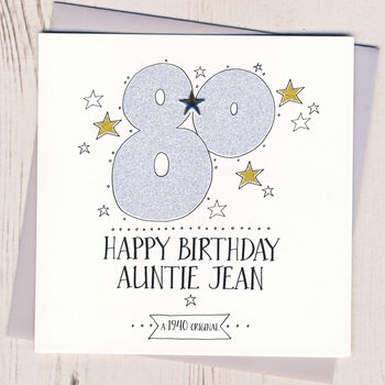 Personalised Sparkly 80th Birthday Card By Eggbert & Daisy ...