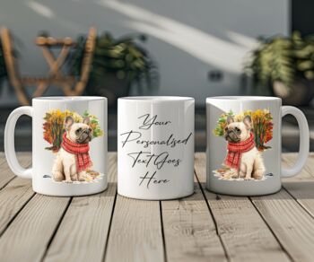 Personalised French Bulldog Autumn Dog Walk Keepsake Gift Mug, 2 of 2