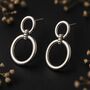 Large Sterling Silver Linked Hoop Earrings, thumbnail 1 of 6