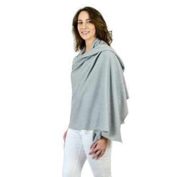 Grey 100% Pure Cashmere Travel Wrap Gift Boxed, 4 of 10
