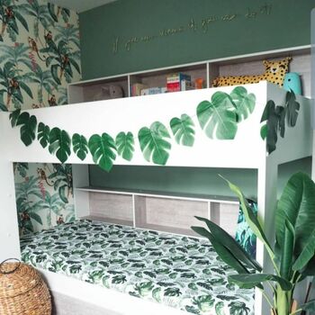 Jungle Monstera Leaves Cot Bed Sheet, 3 of 3