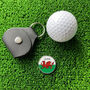 Personalised Welsh Flag Golf Ball Marker And Holder, thumbnail 2 of 2