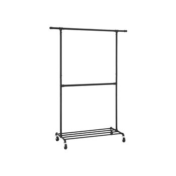 Double Rod Clothes Garment Rack On Wheels, 2 of 8