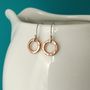 Sterling Silver And Gold Plate Ring Earrings, thumbnail 4 of 7