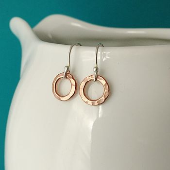 Sterling Silver And Gold Plate Ring Earrings, 4 of 7