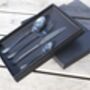 Personalised Black Cutlery Set With Free Gift Box, thumbnail 2 of 3