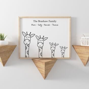 Personalised Family Print With Giraffes, 6 of 11