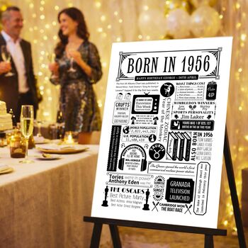 Born In 1956 Personalised 70th Birthday Fact Poster, 7 of 9