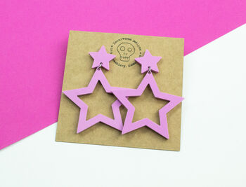 Star Cut Out Pastel Blue Earrings, 3 of 6