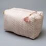 Indore Soft Herringbone Pattern Washbag In Peachy Keen, thumbnail 4 of 6