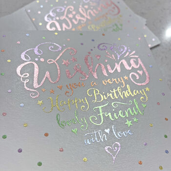 Heart And Soul Rainbow Friend Birthday Card, 3 of 5